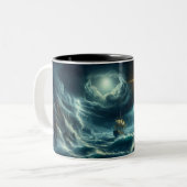 嵐の海を導く黄金の十字架 ツートーンマグカップ (正面左)