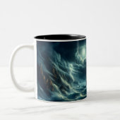 嵐の海を導く黄金の十字架 ツートーンマグカップ (左)