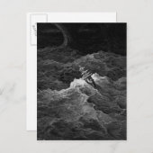 嵐の海を航行する船 ポストカード (正面/裏面)