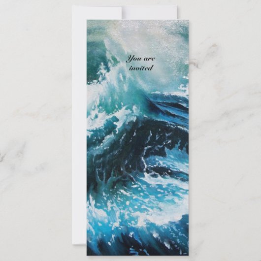 嵐の海を航行する船 招待状 (正面)