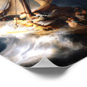 嵐の海ガリラヤのレンブラント・ヴァン・リジン・キリスト ポスター (角)