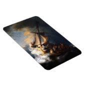 嵐の海ガリラヤのレンブラント・ヴァン・リジン・キリスト マグネット (右側)