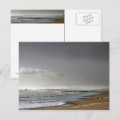 嵐の海、遠い桟橋 ポストカード (正面/裏面)