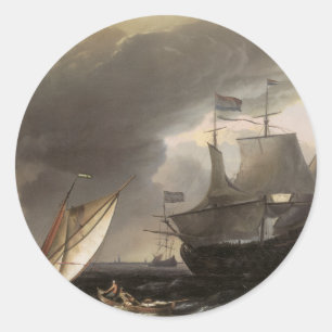 嵐の海c. 1690年のオランダの容器 ラウンドシール