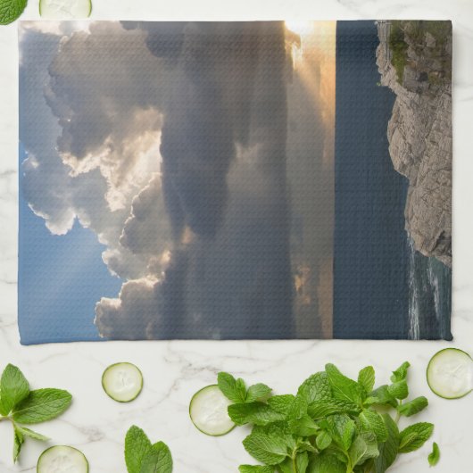 嵐の灯台 キッチンタオル (折り畳み)