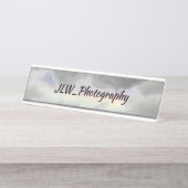 嵐の灰色の雲の中に自然の虹 デスクネームプレート (正面)