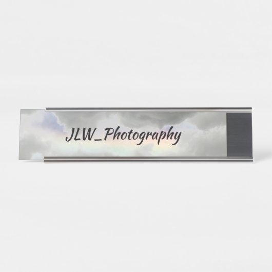 嵐の灰色の雲の中に自然の虹 デスクネームプレート (正面)