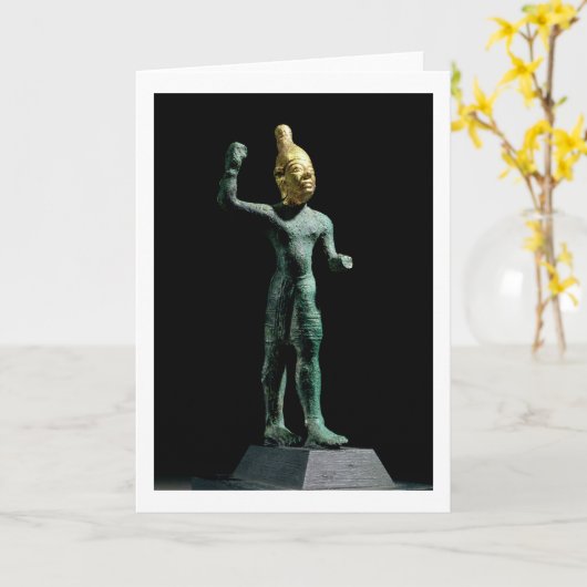 嵐の神のバアルの偶像、シリアから、青銅器時代 カード (黄色い花)