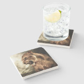 嵐の空に対するとどろく雌ジシ ストーンコースター (横)