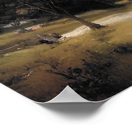 嵐の空の牧草地絵画のヴィンテージ ポスター (角)