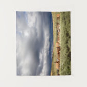 嵐の空のBodieのゴーストタウンの概観 タペストリー (正面)