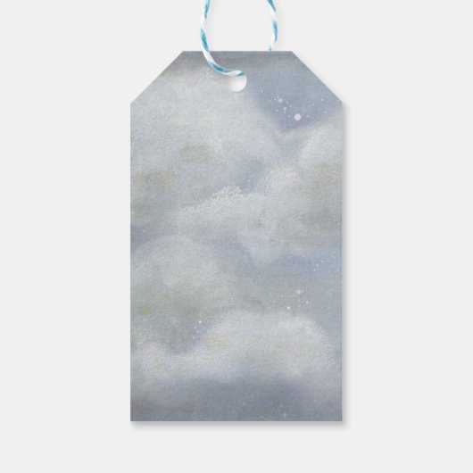 嵐の背景を持つレッドライトハウス ギフトタグ (裏面)