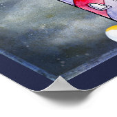 嵐の背景を持つレッドライトハウス ポスター (角)