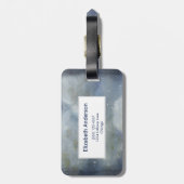 嵐の背景を持つレッドライトハウス ラゲッジタグ (裏面縦)