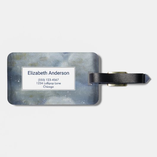 嵐の背景を持つレッドライトハウス ラゲッジタグ (裏面横)