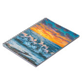 嵐の間の明るい夕日。油絵 ノートブック (左側)