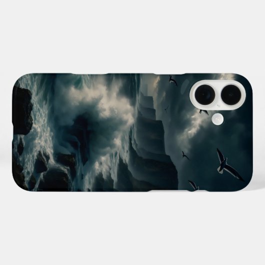 嵐の間の沿岸の崖 Case-Mate iPhoneケース (裏面 (横))