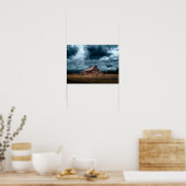 嵐の間の農村部の田舎のキャビン ポスター (キッチン)