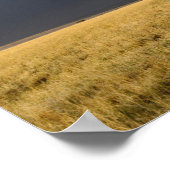 嵐の雲と草の茂った草原の道路 ポスター (角)