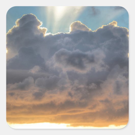 嵐の雲に照らされた夕日 ハートシール (正面)