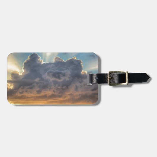 嵐の雲に照らされた夕日 ラゲッジタグ (正面横)