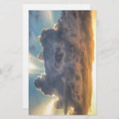 嵐の雲に照らされた夕日 便箋 (正面/裏面)