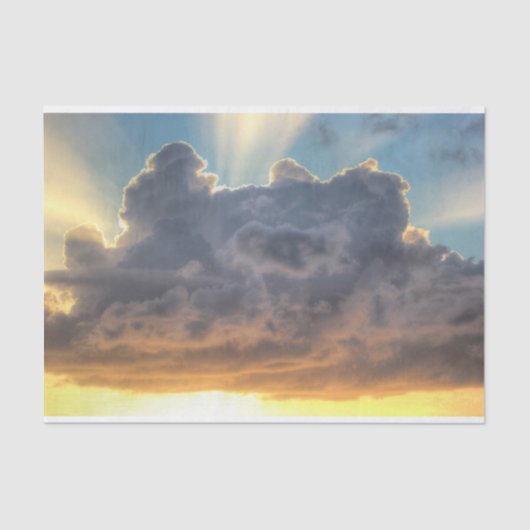 嵐の雲に照らされた夕日 薄葉紙 (正面)