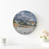 嵐の雲の下で唾を吐く ラージ壁時計 (ホーム)