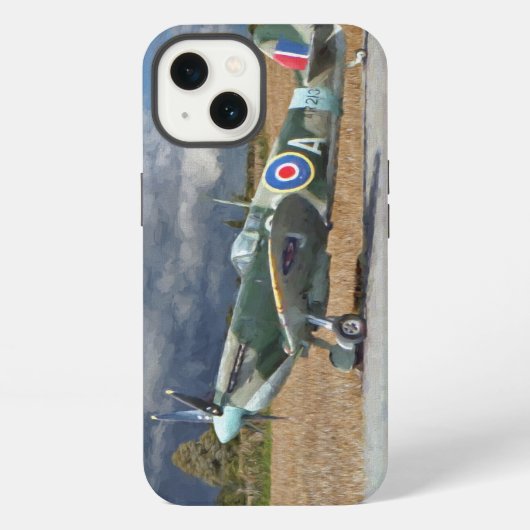 嵐の雲の下で火を放つ iPhoneケース (裏面)