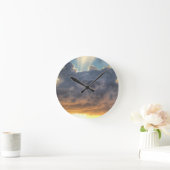 嵐の雲を通した日没の光線 ラウンド壁時計 (ホーム)