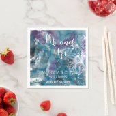 嵐の青い水色ハイビスカス結婚ズ スタンダードカクテルナプキン (インサイチュ)