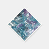 嵐の青い水色ハイビスカス結婚ズ スタンダードカクテルナプキン (角)