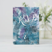 嵐の青い水色ハイビスカス結婚ズ 出欠カード (スタンド正面)