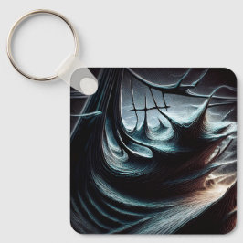 嵐の風で吹き荒れた混沌とした暗い海 キーホルダー