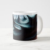 嵐の風で吹き荒れた混沌とした暗い海 ジャンボコーヒーマグカップ (正面右)