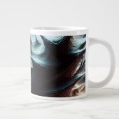 嵐の風で吹き荒れた混沌とした暗い海 ジャンボコーヒーマグカップ (右)