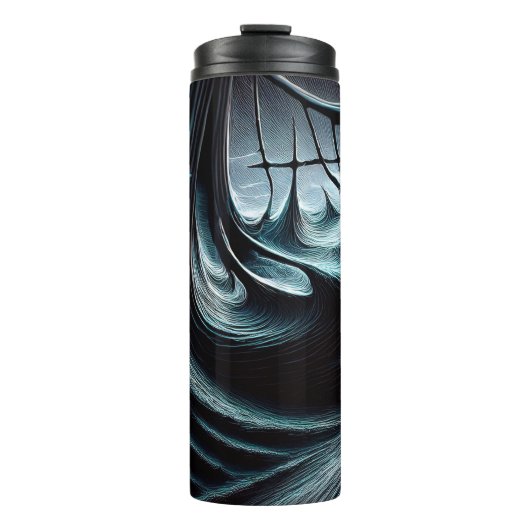 嵐の風で吹き荒れた混沌とした暗い海 タンブラー (正面)