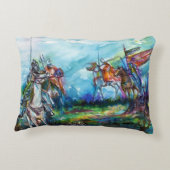 嵐の騎士中世の騎士馬のライダー アクセントクッション (裏面)
