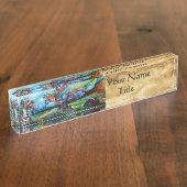 嵐の騎士中世の騎士馬のライダー デスクネームプレート (側面)