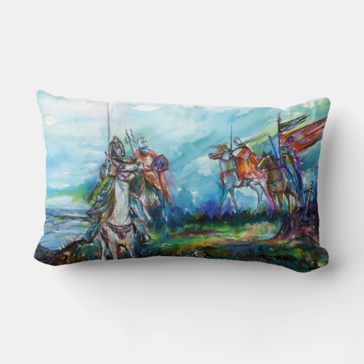 嵐の騎士中世の騎士馬のライダー ランバークッション (裏面)
