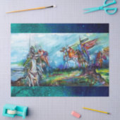 嵐の騎士中世の騎士馬のライダー 薄葉紙 (クラフト)