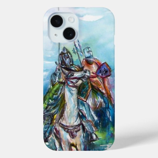 嵐の騎士中世の騎士馬のライダー Case-Mate iPhoneケース (裏面)