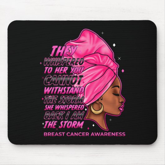 嵐の黒人女性の乳がん生存者ピンク マウスパッド (正面)