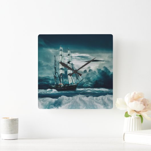 嵐のAの醸造 スクエア壁時計 (ホーム)