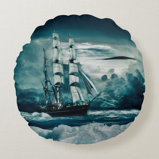 嵐のAの醸造 ラウンドクッション (正面)