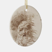 嵐のLear王(papeのペンおよびbistreインク セラミックオーナメント (右)