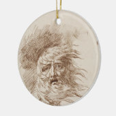 嵐のLear王(papeのペンおよびbistreインク セラミックオーナメント (左)