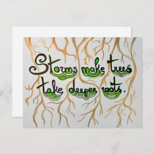嵐は木の根を深くする ポストカード (正面/裏面)