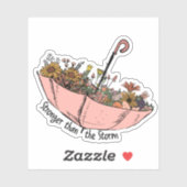 嵐より強い傘の山花 シール (シート)