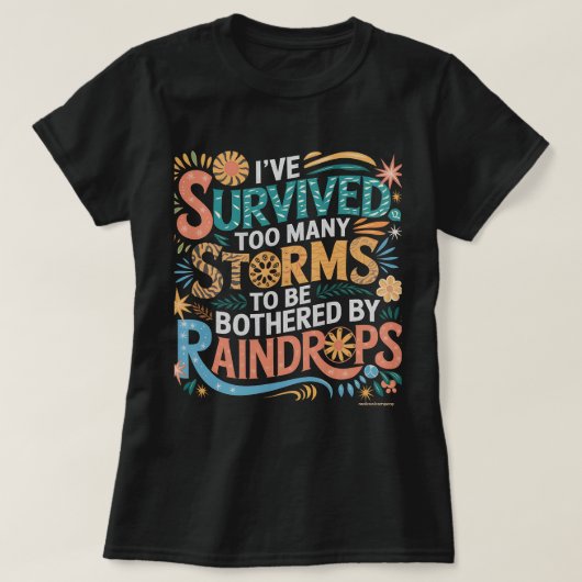 嵐を乗り越えたTシャツ - かわいいグラフィックTシャツ Tシャツ (デザイン正面)